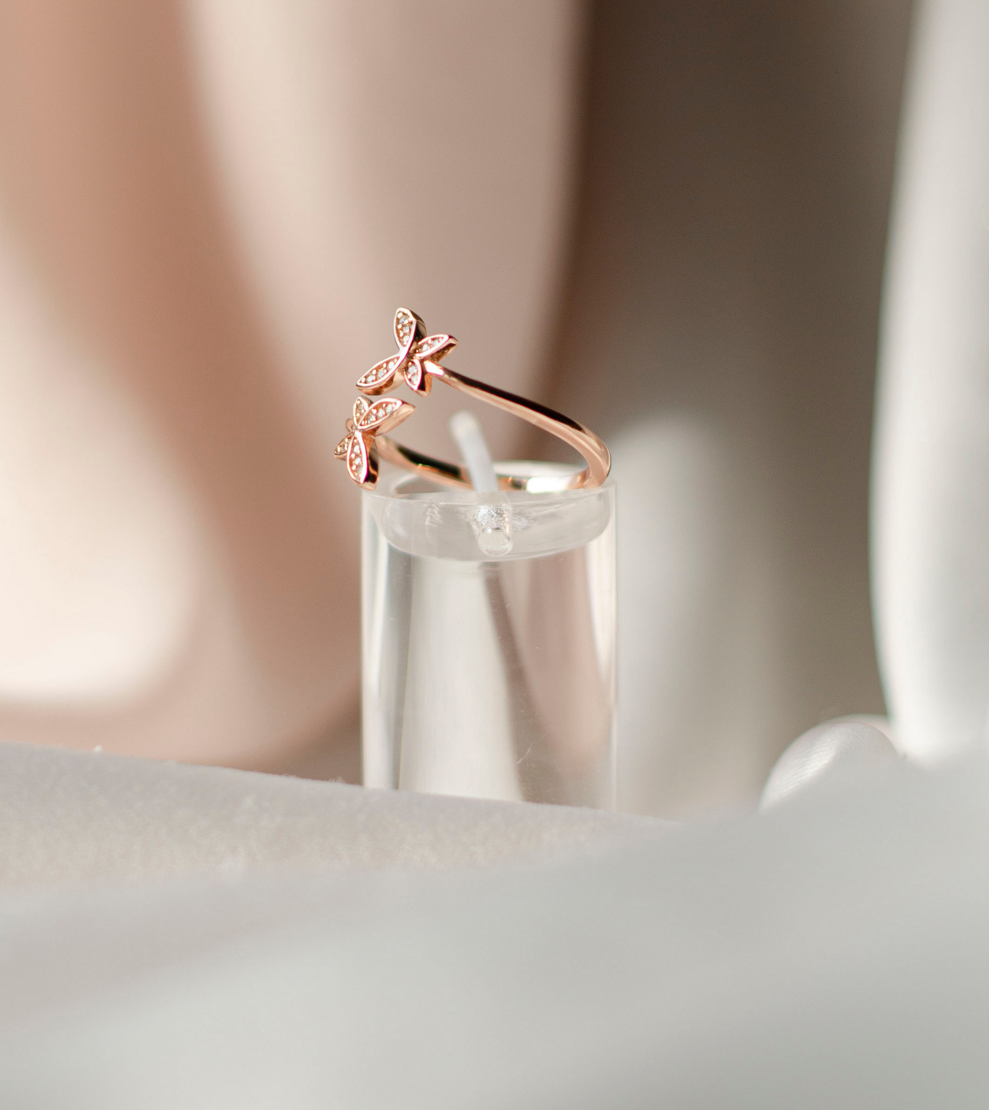 Bague Delias Ajustable en Acier Inoxydable Rose Gold