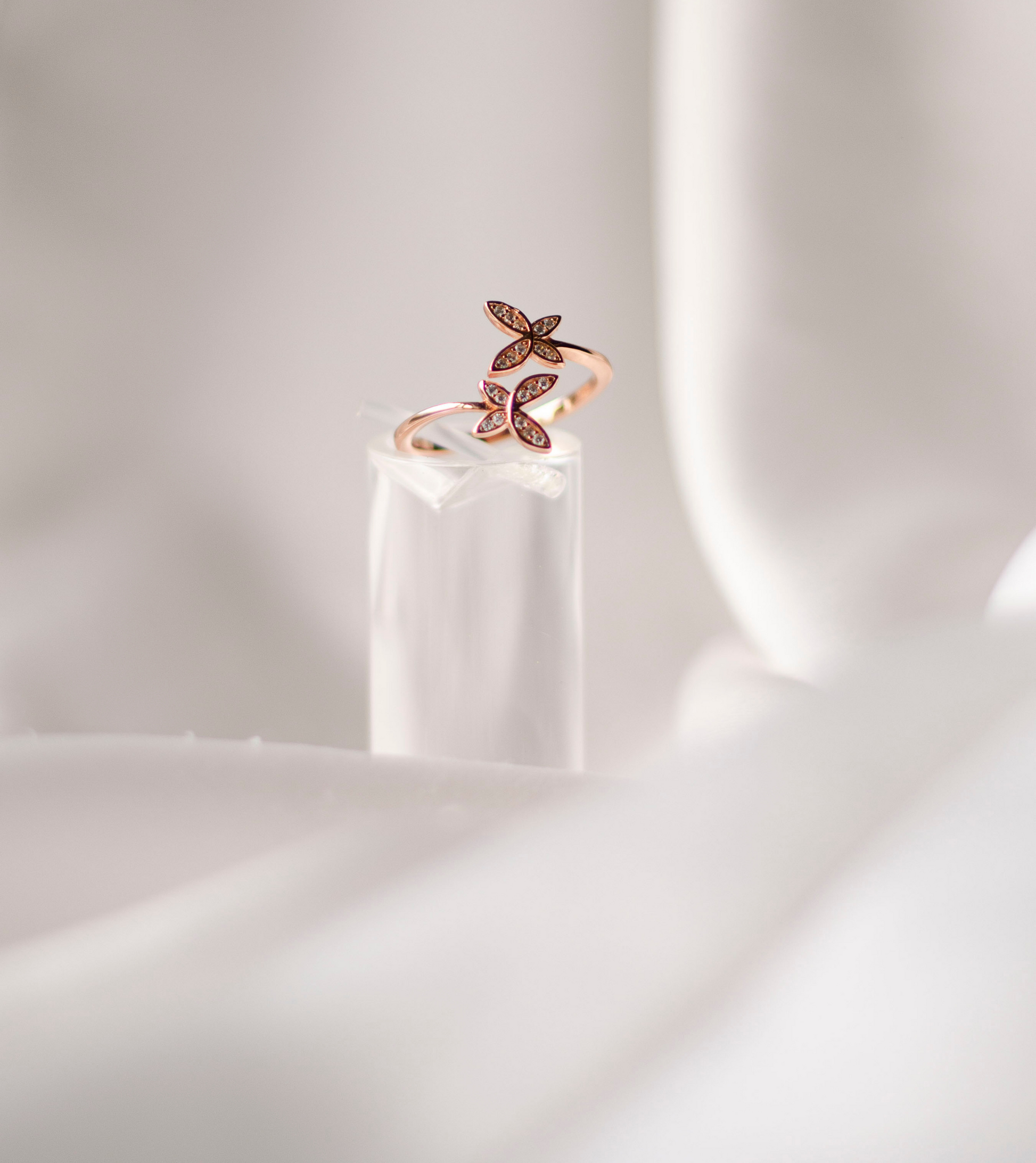 Bague Delias Ajustable en Acier Inoxydable Rose Gold