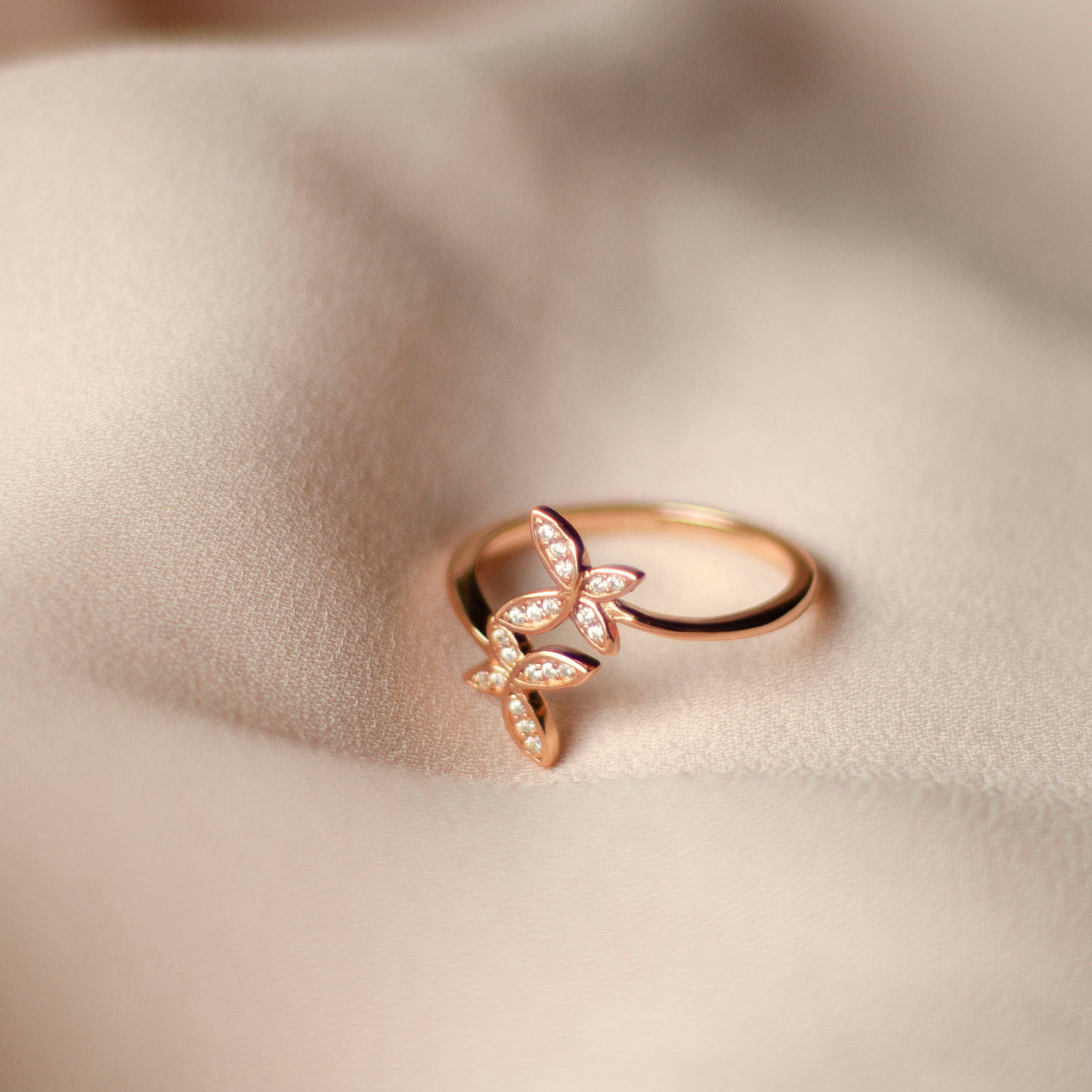 Bague Delias Ajustable en Acier Inoxydable Rose Gold