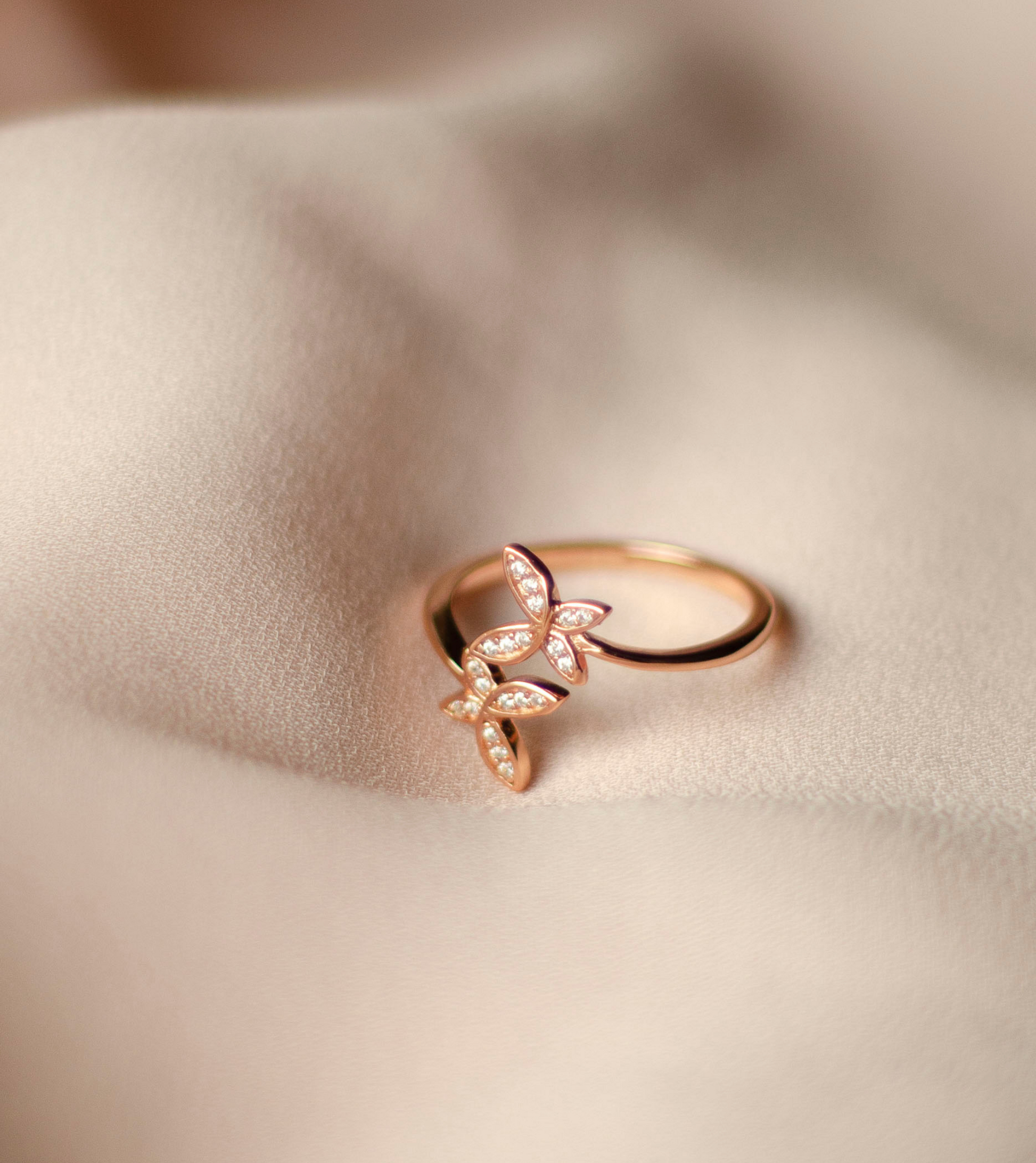 Bague Delias Ajustable en Acier Inoxydable Rose Gold