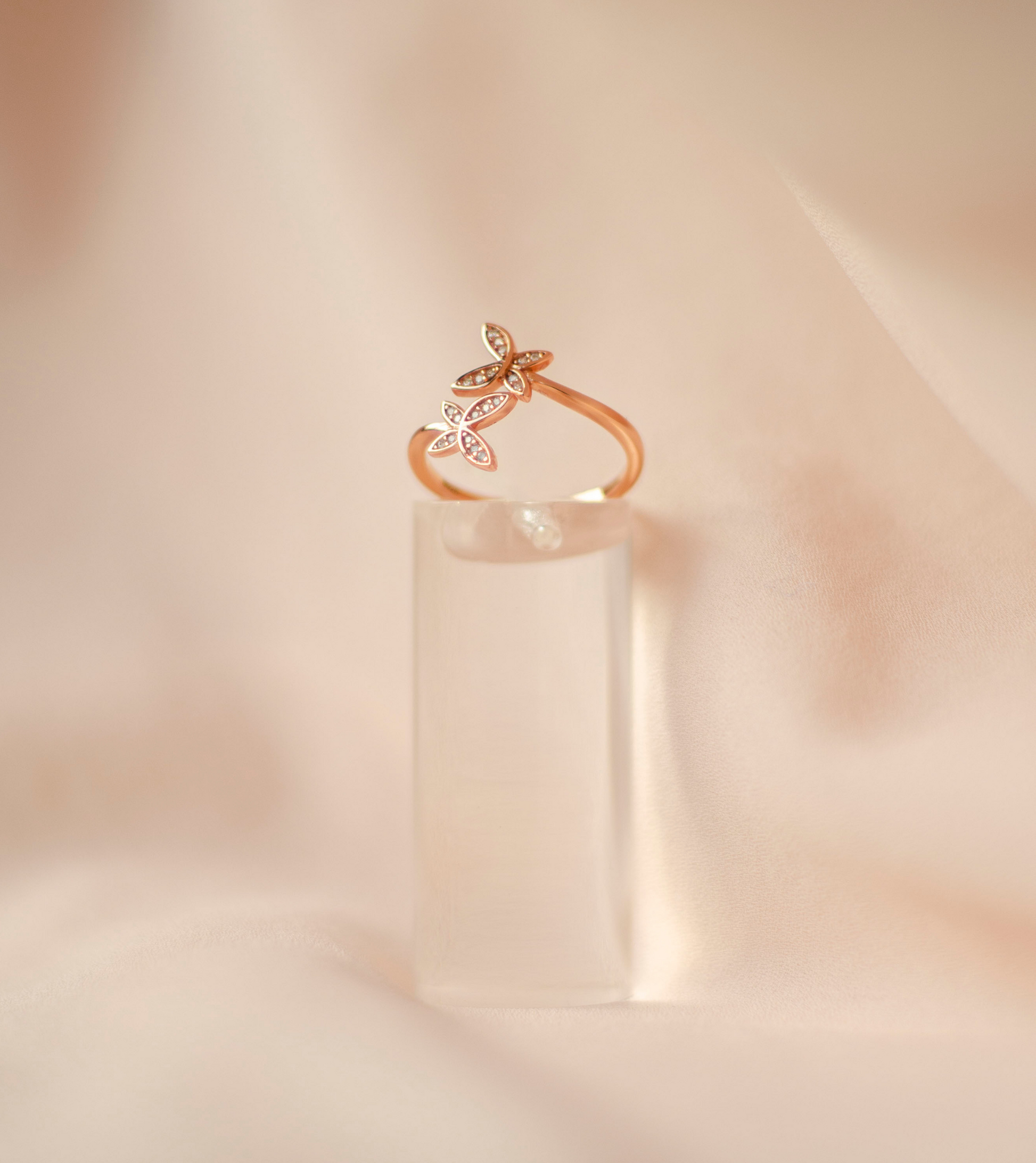 Bague Delias Ajustable en Acier Inoxydable Rose Gold