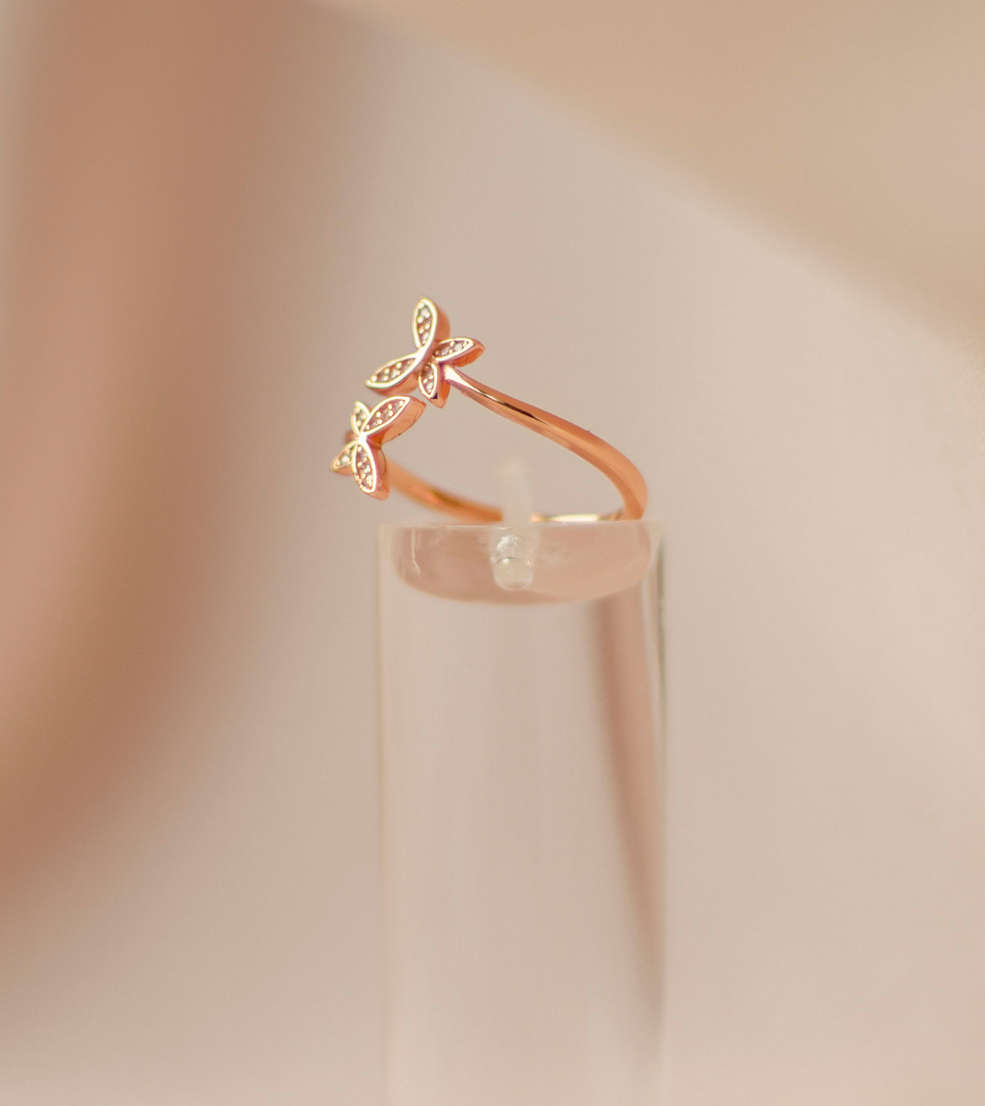 Bague Delias Ajustable en Acier Inoxydable Rose Gold