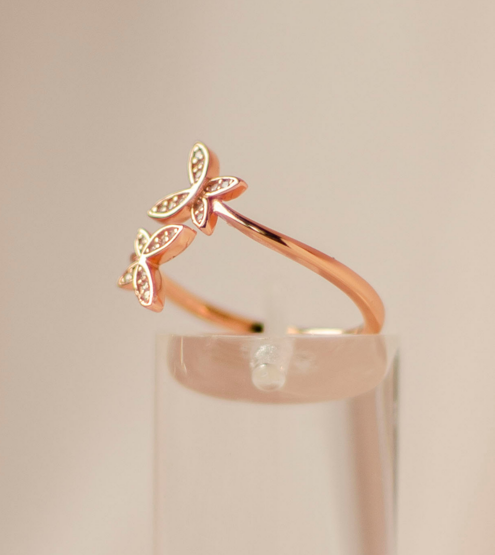 Bague Delias Ajustable en Acier Inoxydable Rose Gold