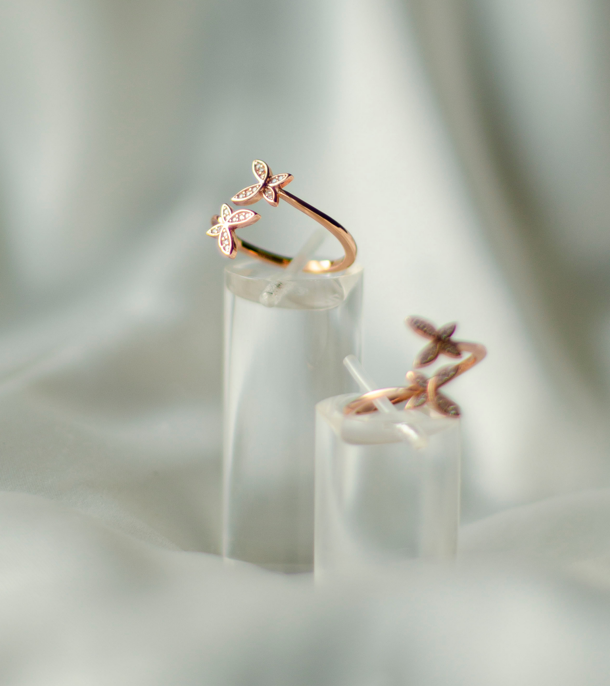 Bague Delias Ajustable en Acier Inoxydable Rose Gold