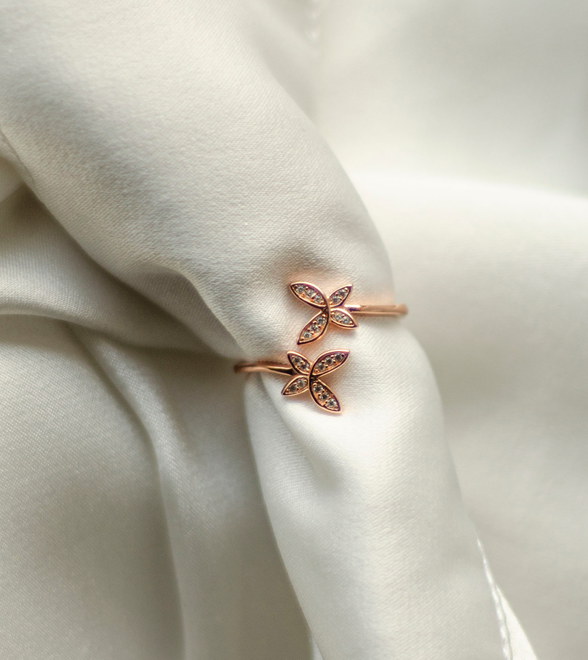 Bague Delias Ajustable en Acier Inoxydable Rose Gold